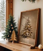 Çerçevesiz Poster Kar Kaplı Çam Ağacı thumbnail 1