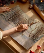 Çerçevesiz Poster Karla Kaplanmış Doğa thumbnail 2