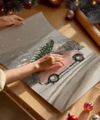 Çerçevesiz Poster Karlı Yol thumbnail 2