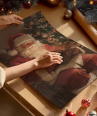 Çerçevesiz Poster Noel Baba ve Kitabı thumbnail 2