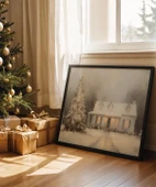 Çerçevesiz Poster Karlı Günlerde Sıcak Bir Ev thumbnail 2