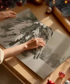 Çerçevesiz Poster Rustik Kar Manzarası thumbnail 2