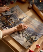 Çerçevesiz Poster Kış Köyünde Yılbaşı Akşamı thumbnail 3