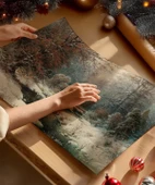 Çerçevesiz Poster Doğal Kış Manzarası thumbnail 2