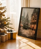 Çerçevesiz Poster Tarihi Şehir Meydanında Noel Ağacı thumbnail 1