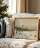 Çerçevesiz Poster Beyaz Kış Manzarası thumbnail 1