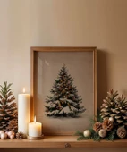 Çerçevesiz Poster Işıklı Çam Ağacı thumbnail 1