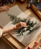 Çerçevesiz Poster Noel Ağacı Sanat thumbnail 2