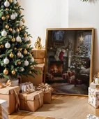 Çerçevesiz Poster Sıcak Şömine thumbnail 1