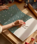 Çerçevesiz Poster Kış Temalı Robin Kuşu thumbnail 2