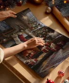 Çerçevesiz Poster Sıcak Şömine thumbnail 3