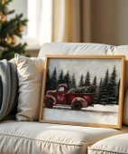 Çerçevesiz Poster Kırmızı Kamyon thumbnail 1