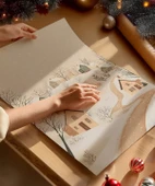 Çerçevesiz Poster Dağ Evine Giden Kış Yolu thumbnail 2