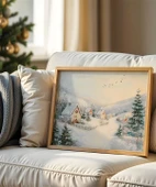 Çerçevesiz Poster Karla Kaplı Köy thumbnail 1