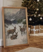 Çerçevesiz Poster Dağ Geyikleri Sanat thumbnail 1