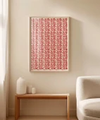 Çerçevesiz Poster Kırmızı Love Yazılı Tekrarlı Desen thumbnail 3