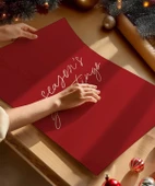 Çerçevesiz Poster Season's Greetings Kırmızı Yılbaşı thumbnail 2