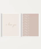 Çerçevesiz Poster I Love You ve XOXO Minimal  Set thumbnail 2