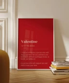 Çerçevesiz Poster Valentine Tanımı Tipografik thumbnail 3