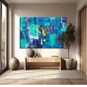 Mavi Rüya Dalgaları Kanvas Tablo thumbnail 1