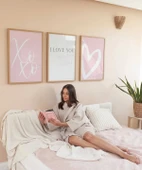 Çerçevesiz Poster XoXo, I Love You, ve Kalp Tasarımlı Minimal thumbnail 5