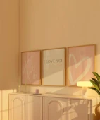 Çerçevesiz Poster XoXo, I Love You, ve Kalp Tasarımlı Minimal thumbnail 3