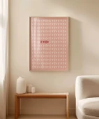 Çerçevesiz Poster Pembe Zemin Üzerinde Kalpler ve Çarpılar Desenli thumbnail 3
