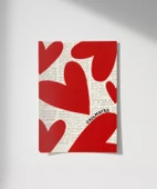 Çerçevesiz Poster Soulmates Gazete Arkaplanlı Kalp Tasarımlı thumbnail 1