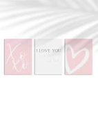 Çerçevesiz Poster XoXo, I Love You, ve Kalp Tasarımlı Minimal thumbnail 6
