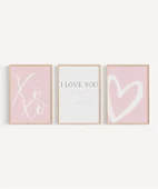 Çerçevesiz Poster XoXo, I Love You, ve Kalp Tasarımlı Minimal thumbnail 7