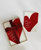 Çerçevesiz Poster How Lucky Are We Kalp Tasarımlı thumbnail 2