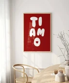 Çerçevesiz Poster Ti Amo Kalp Detaylı Tipografik - 4