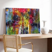 Renkli Yağmur Kanvas Tablo thumbnail 3