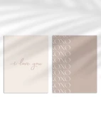 Çerçevesiz Poster I Love You ve XOXO Minimal  Set thumbnail 1