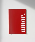 Çerçevesiz Poster Amor Yazılı Minimal - 8