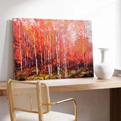 Sonbahar Ormanı Yangını Kanvas Tablo thumbnail 3