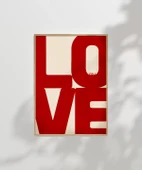 Çerçevesiz Poster LOVE You Büyük Tipografik thumbnail 1