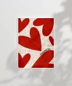 Çerçevesiz Poster Soulmates Gazete Arkaplanlı Kalp Tasarımlı thumbnail 6