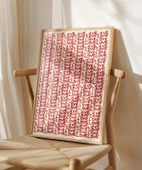 Çerçevesiz Poster Kırmızı Love Yazılı Tekrarlı Desen thumbnail 5