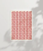 Çerçevesiz Poster Kırmızı Love Yazılı Tekrarlı Desen thumbnail 6