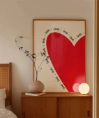 Çerçevesiz Poster Love Yazılı Kalp Tasarımlı thumbnail 4