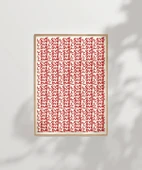 Çerçevesiz Poster Kırmızı Love Yazılı Tekrarlı Desen thumbnail 7