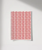 Çerçevesiz Poster Kırmızı Love Yazılı Tekrarlı Desen thumbnail 8