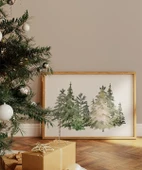 Çerçevesiz Poster Yılbaşı Ağaçları Sanatsal thumbnail 1