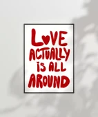 Çerçevesiz Poster Love Actually Tipografi thumbnail 5