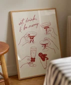 Çerçevesiz Poster Eat, Drink & Be Merry Kutlama ve Neşe thumbnail 1