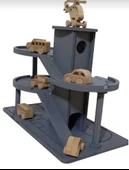 MDF Üç Katlı Boyalı Oyuncak Otopark Garaj Seti - 5