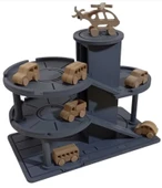 MDF Üç Katlı Boyalı Oyuncak Otopark Garaj Seti - 3