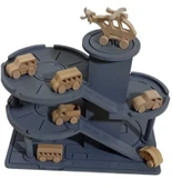 MDF Üç Katlı Boyalı Oyuncak Otopark Garaj Seti - 4