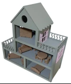 Boyalı Oyuncak Ahşap Barbie Evi - 5